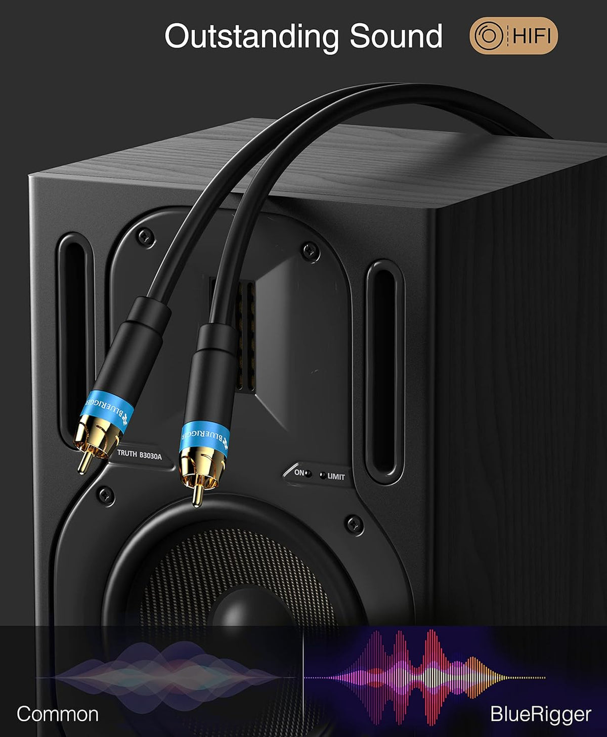 (25FT, BlueRigger RCA Audio Subwoofer Cable Dual Shielded, Gold Plated RCA Connectors) for Subwoofer, Amplifier, Home