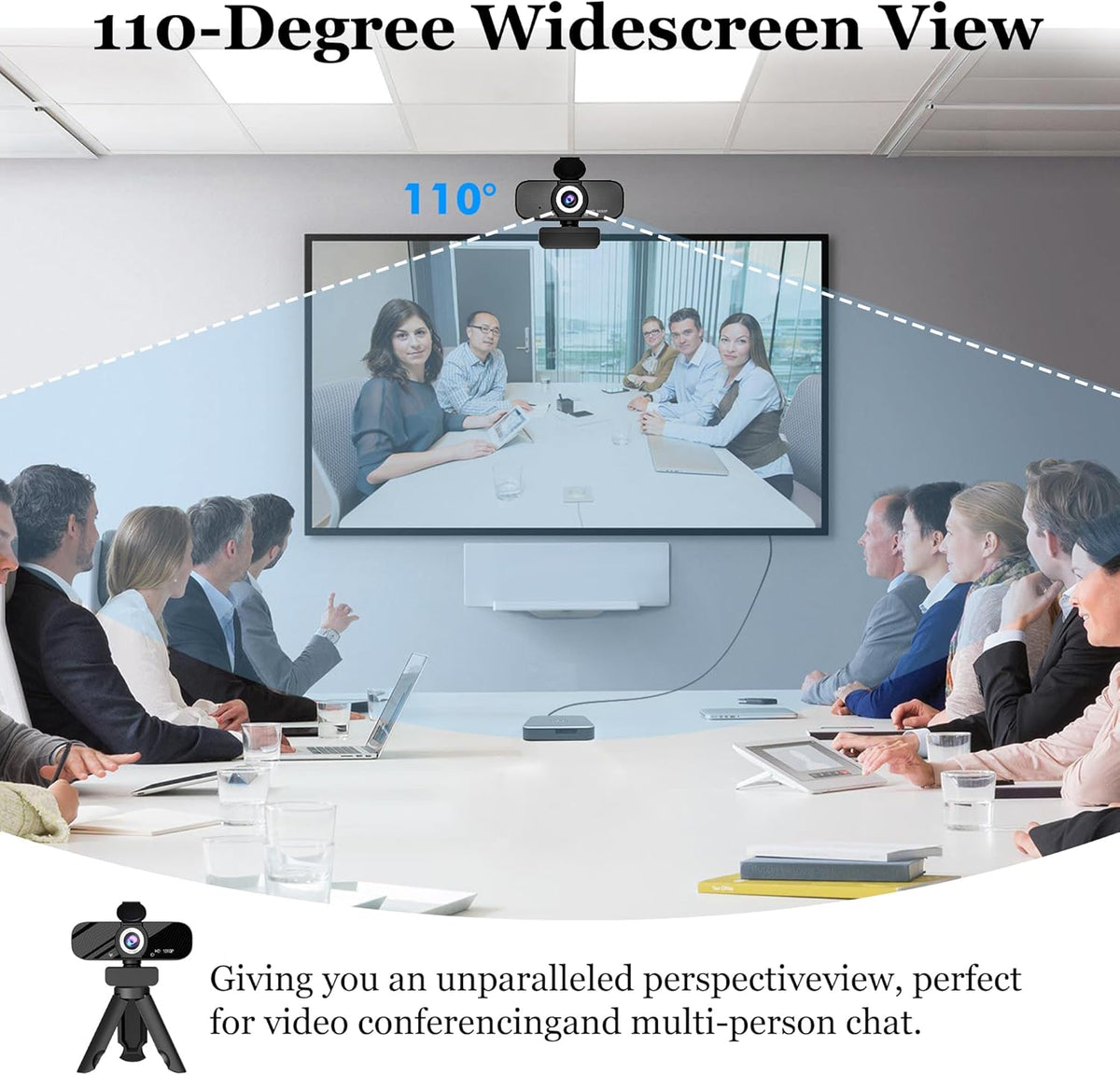 SZGIARUY 1080P Computer-Style1 Full HD Webcam with Built-in Microphone and Rotatable Tripod, Privacy Cover, for Desktop