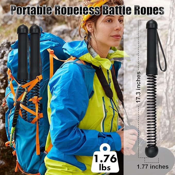 TRELC Upgrade Weighted Ropeless Battle Ropes, 2PCS Cordless Battle Rope for Home Gym, HIIT, Strength, Quiet Portable Training Rope, Workout Ropes Versatile Fitness Equipment for Men Women