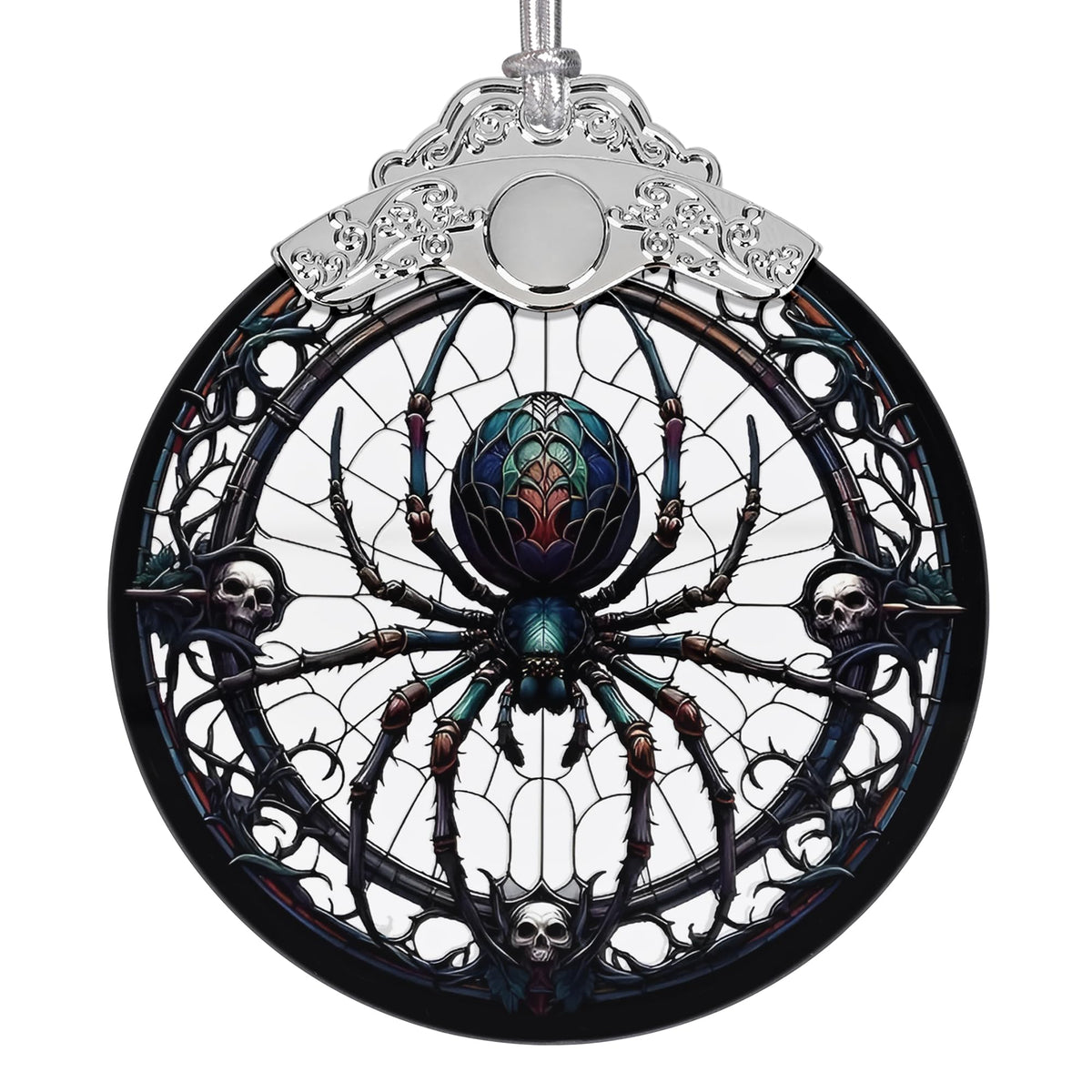 2025 Ornaments for Christmas Tree, Zmoicky Stained Glass Hanging Ornament, Christmas Ornaments Clearance, Gift Exchange Ornament, Bauble Present - Spider