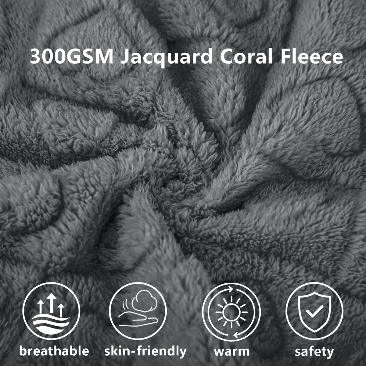 gogobunny Large Pet Blanket for Dogs Cats, Ultra Soft 300GSM Coral Fleece Washable Furniture Protector for Couch Bed Car Seat, Calming Crate Mat Blanket for Large Breeds, Grey, 40x50IN