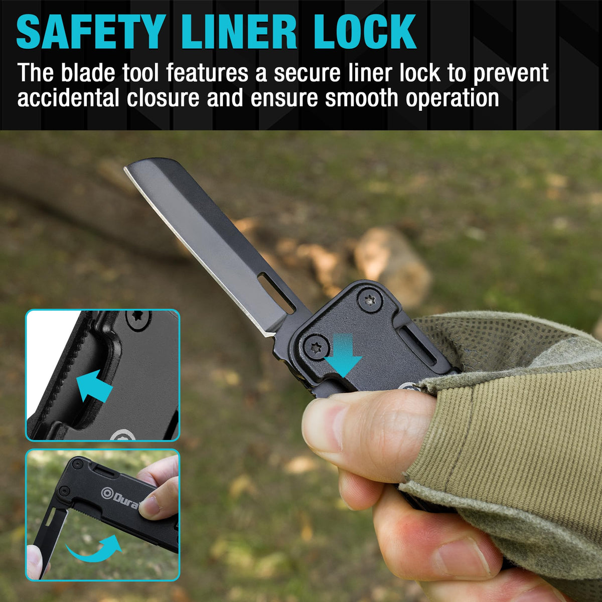 DuraTech 16-in-1 Multitool Knife, Gift for Men, Compact EDC Pocket Tool with Blade, Magnetic Bit Holder, 6 S2 Screwdriver Bits, Bottle Opener & Rope Cutter – Ideal for Camping, Hiking, Survival