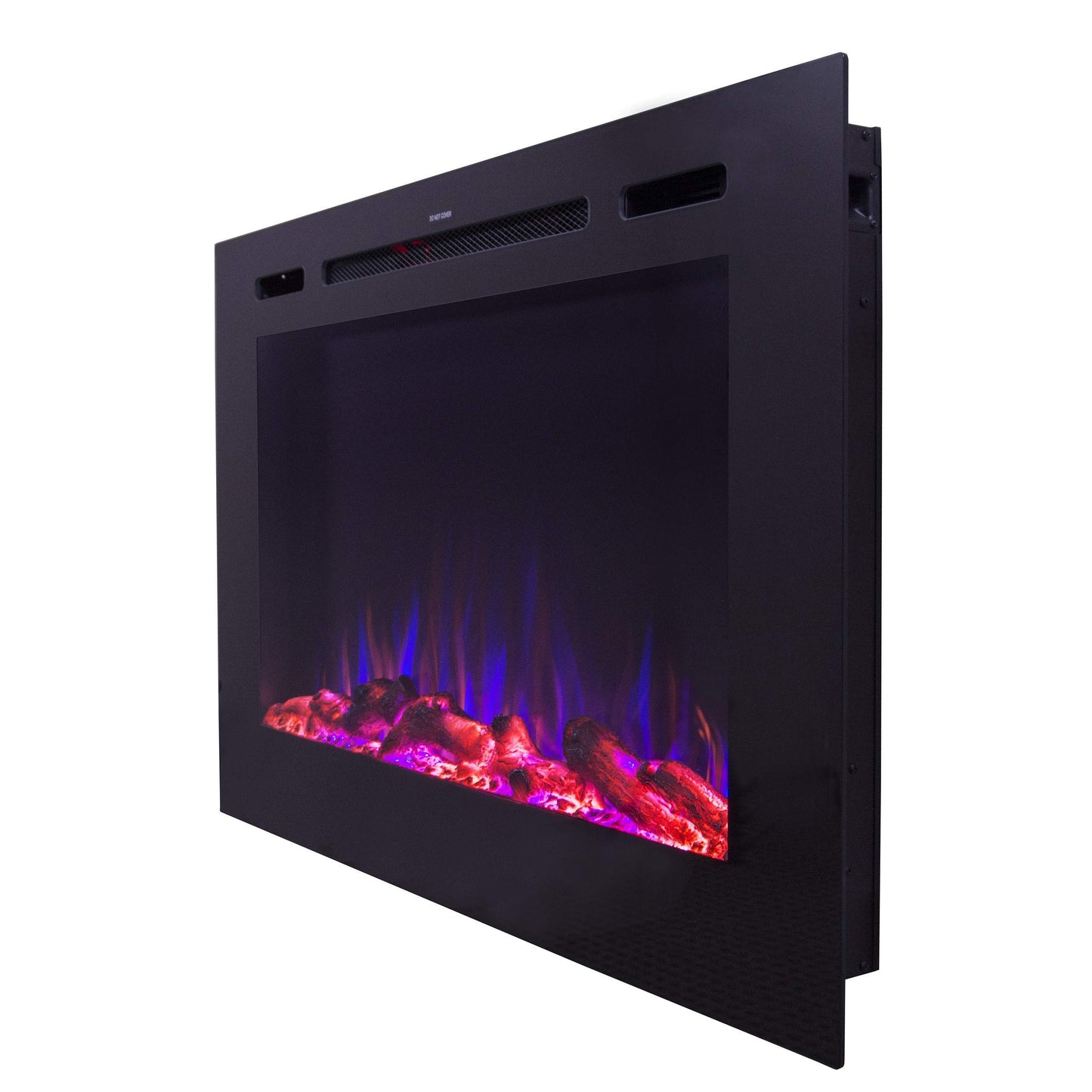 Touchstone Smart Electric Fireplace-The Forte 40" Recessed Mounted-30 Realistic Ember Color/Flame Options-1,500W Heater w/Thermostat-Black-Log & Crystal Hearth Options-Alexa/WiFi Enabled