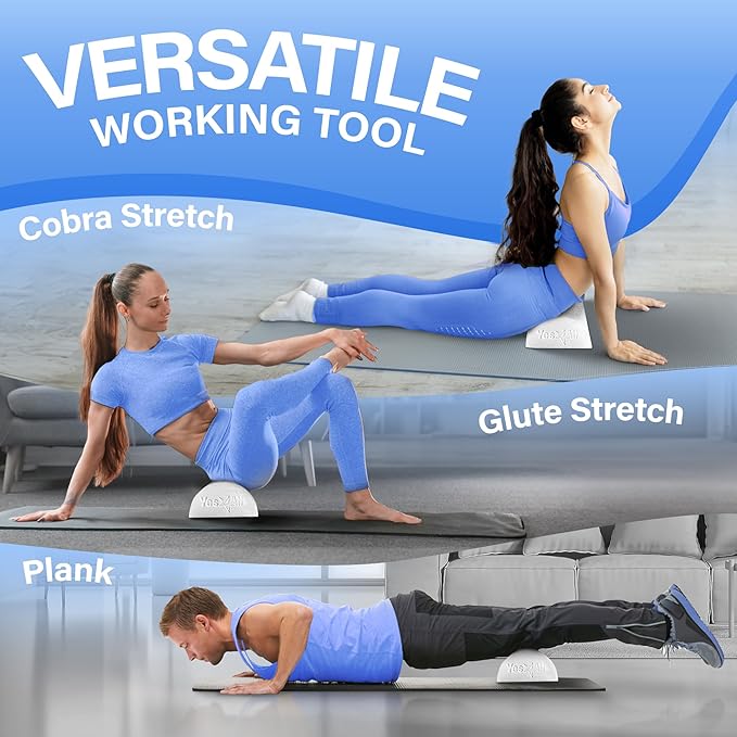 Yes4All Medium Firm Half Foam Rollers for Post-Workout Relaxation, 12/18/24/36 inch PE Foam Roll for Back Massage & Yoga Exercise