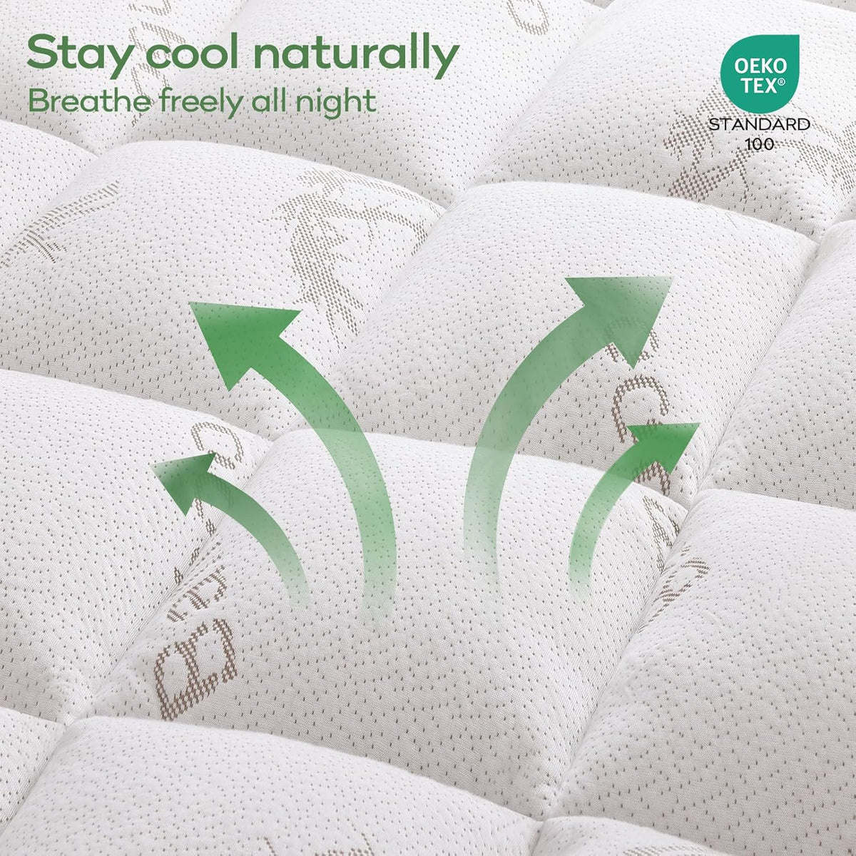 OLANLY Queen Mattress Topper - Cooling Bamboo Viscose Pillow Top for Back Pain Relief | Plush White Deep Pocket