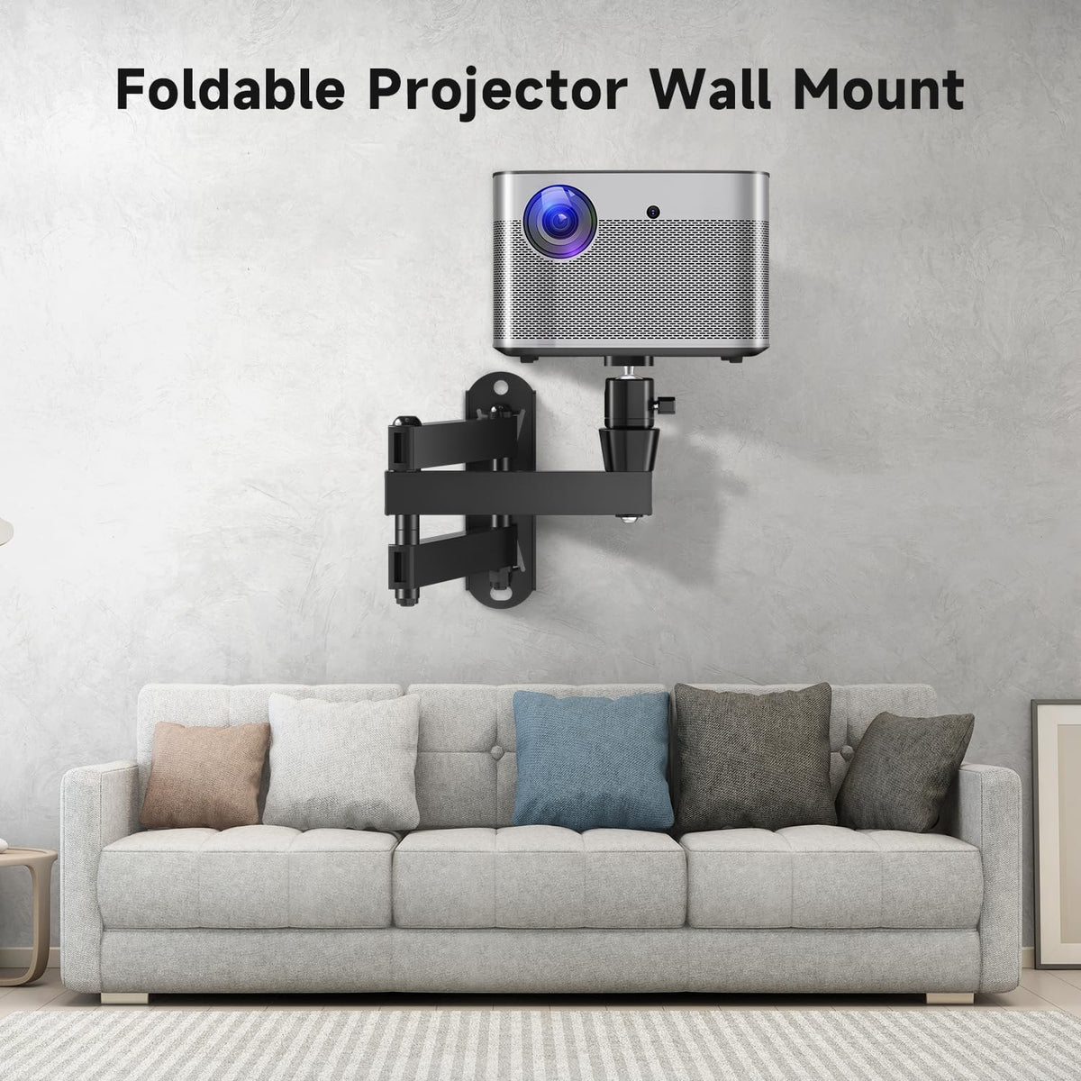 suptek 1/4", M4 M6 MA1330YT Universal Foldable Projector Wall Mount - Adjustable Bracket for Projectors, Compatible