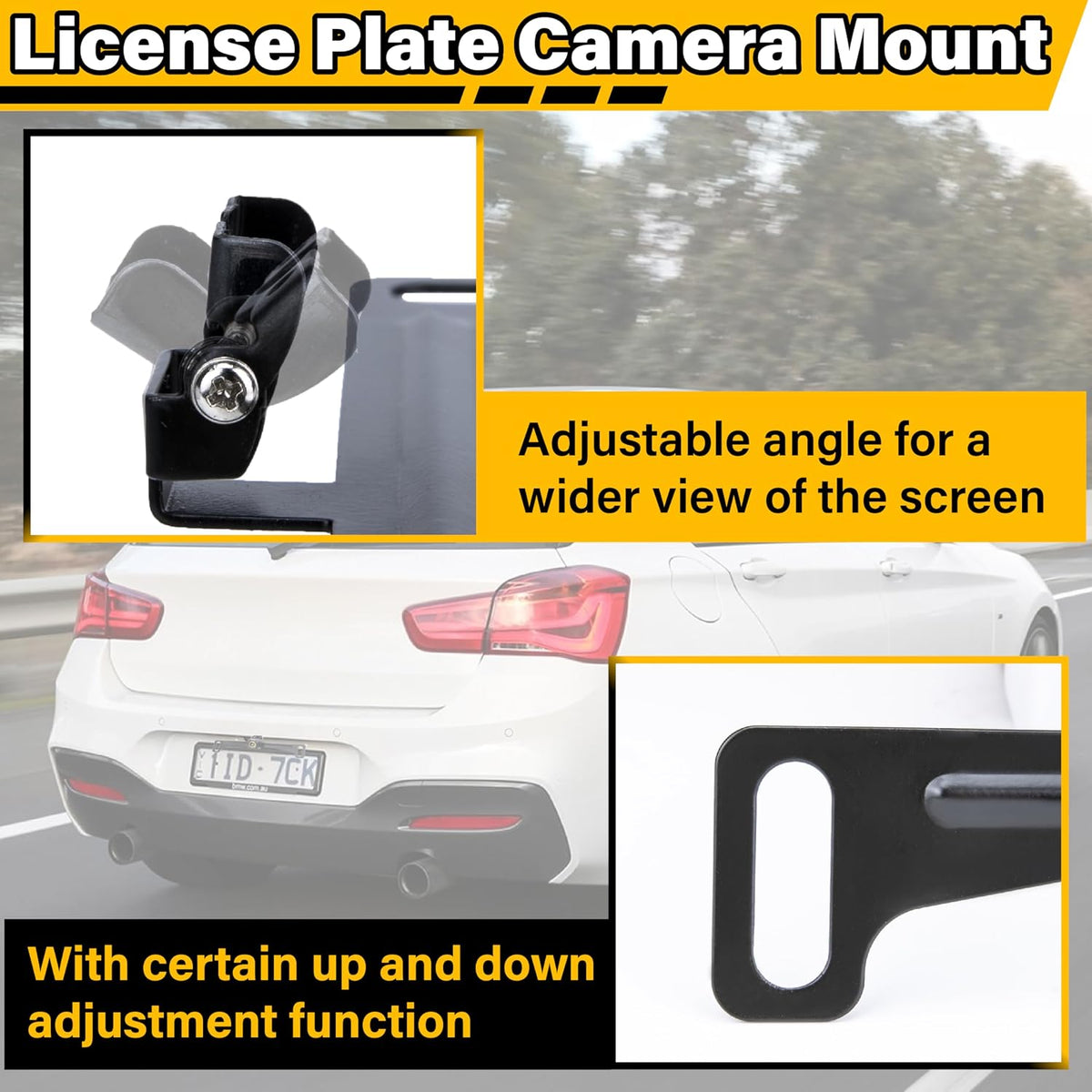 Backup Camera License Plate Mount, Rear Camera Back up Bracket, Universal Car Dash Cam Mirror Mount, Camera Mounting