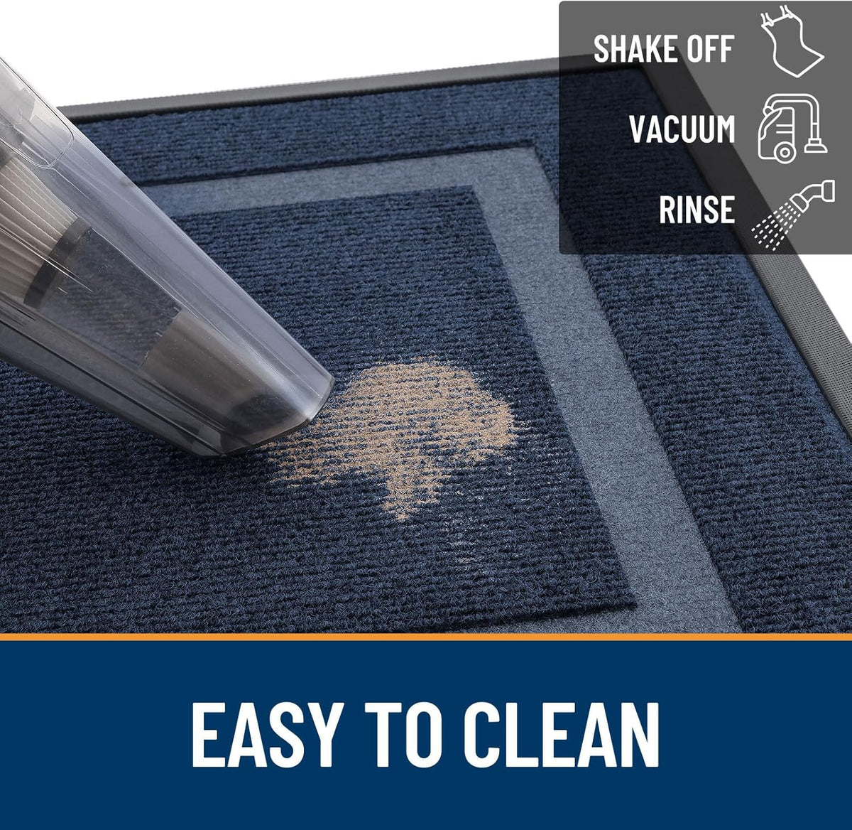 OLANLY Waterproof Front Door Mat - All-Season, Fade Resistant, Easy Clean | 71x23 Inches, Blue