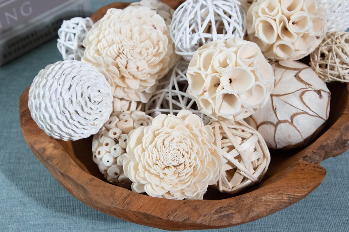 ANDALUCA Decorative Balls Bag Bowl Filler Home Decor (White)