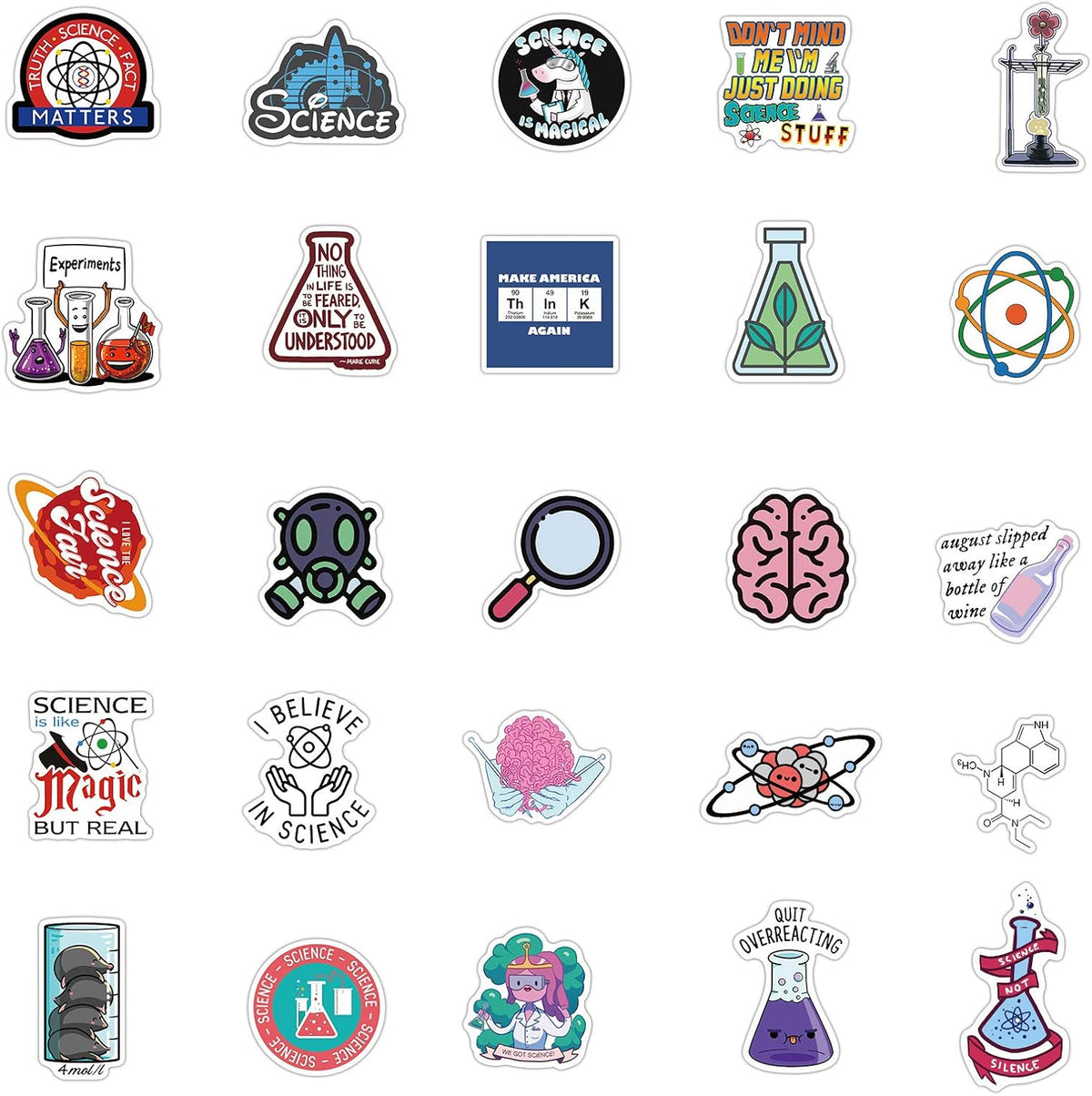 DLZJY 50PCS Funny Science Laboratory Stickers, Laboratory for Teens Adults, Physics Biology Chemistry Experiment