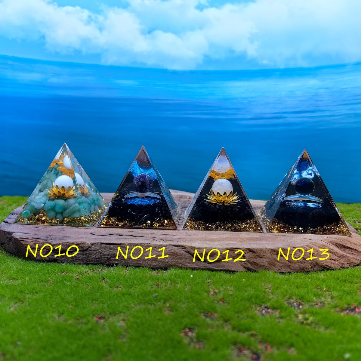 Healing Crystals Orgone Pyramid for Positive Energy, Stress Reduction, and Attracting Wealth and Luck Reduce Stress and Promote Healing with this Crystal Pyramid Home Decor (NO20,6cm)