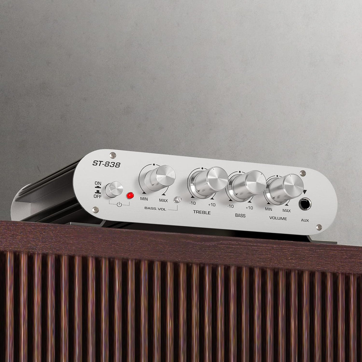 Facmogu ST-838 2.1 20Wx2+40W 80W Channel HiFi Stereo Subwoofer Amplifier, RMS Mini Digital Audio Power Amplifier