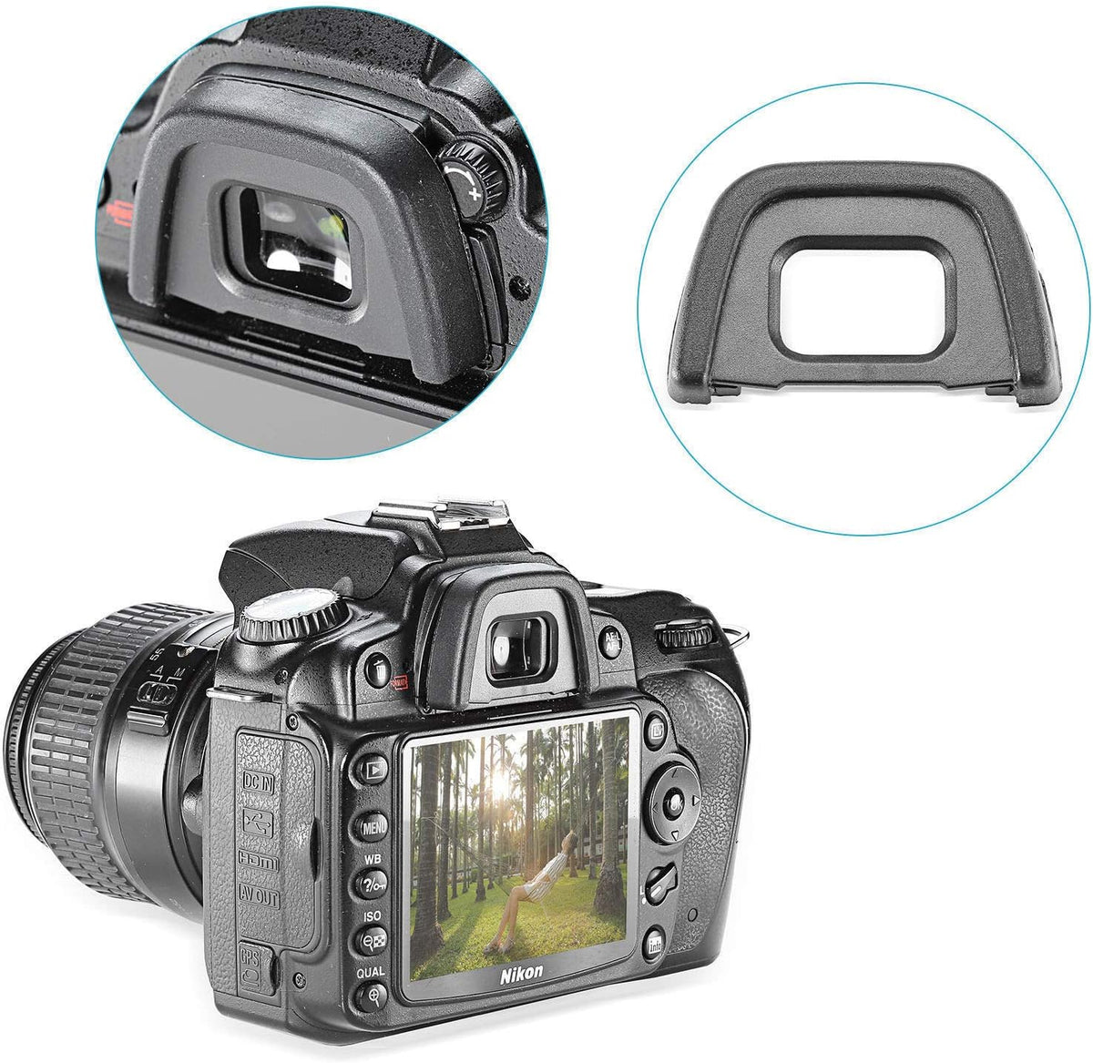 YRTIYO DK-23, D7100 D7200 D300 D300s (2-Piece) Eyepiece Viewfinders Eyecup Replace Nikon Compatible for Nikon DSLR