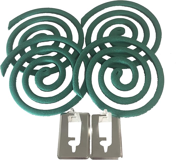 W4W Mosquito Repellent Coils - Outdoor Use Reaches Up to 10 feet - Each Burns for 5-7 Hours (Three Pack Contains 12 coils & 6 Stands)