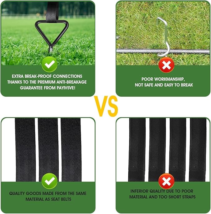 Trampoline Stakes Heavy Duty Trampoline Anchors Kit, Spiral Screw In Ground Anchors with Straps, Earth Anchors Earth Anchors Swing Set Anchors for Trampoline