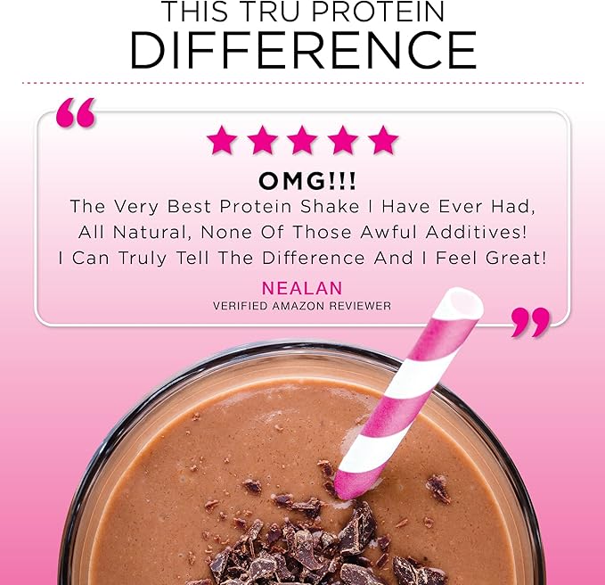 TRU Supplements Plant Based Protein Powder, BCAA, EAA, 20g Vegan Brown Rice & Pea Protein, 100 Calories, 27 Vitamins, No Artificial Flavors 25 Servings (Chocolate Peanut Butter)