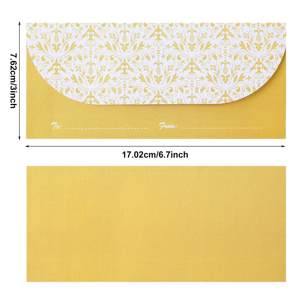 200 Pack Money Envelopes for Cash Gifts, Paper Greetings Money Holder Gift Envelope for Cash Gold Money Envelopes for Budgeting and Saving, Graduation, Birthday Supplies, 6.7 x 3 Inch