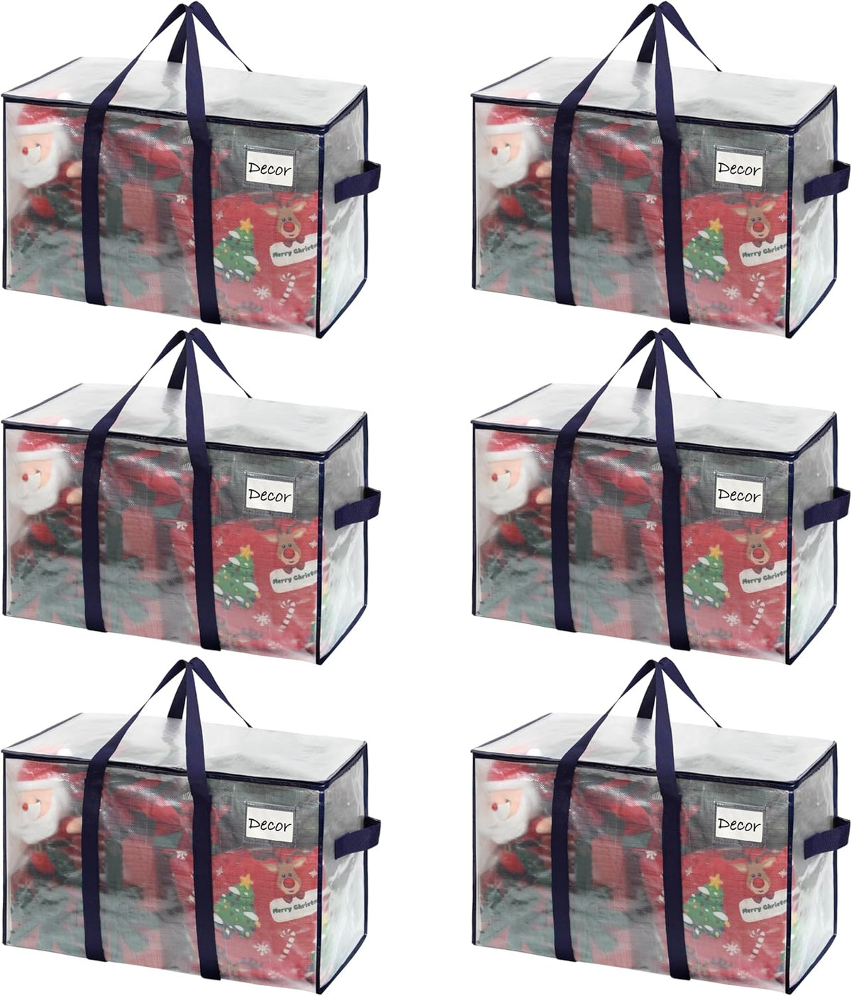 VENO Heavy Duty Moving Bags - Extra Large Storage Solution with Reinforced Handles & Strong Zippers | 6 Pack, Foldable & Reusable