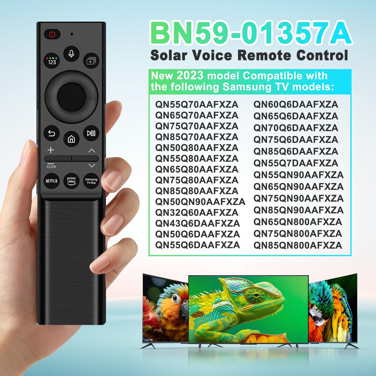 BN59-01357A BN59-01357F Solar TV Remote Replacement for Samsung Smart TV Remote Control with Voice and Rechargeable Solar,The Frame Neo QLED 4K/8K UHD Smart TVs