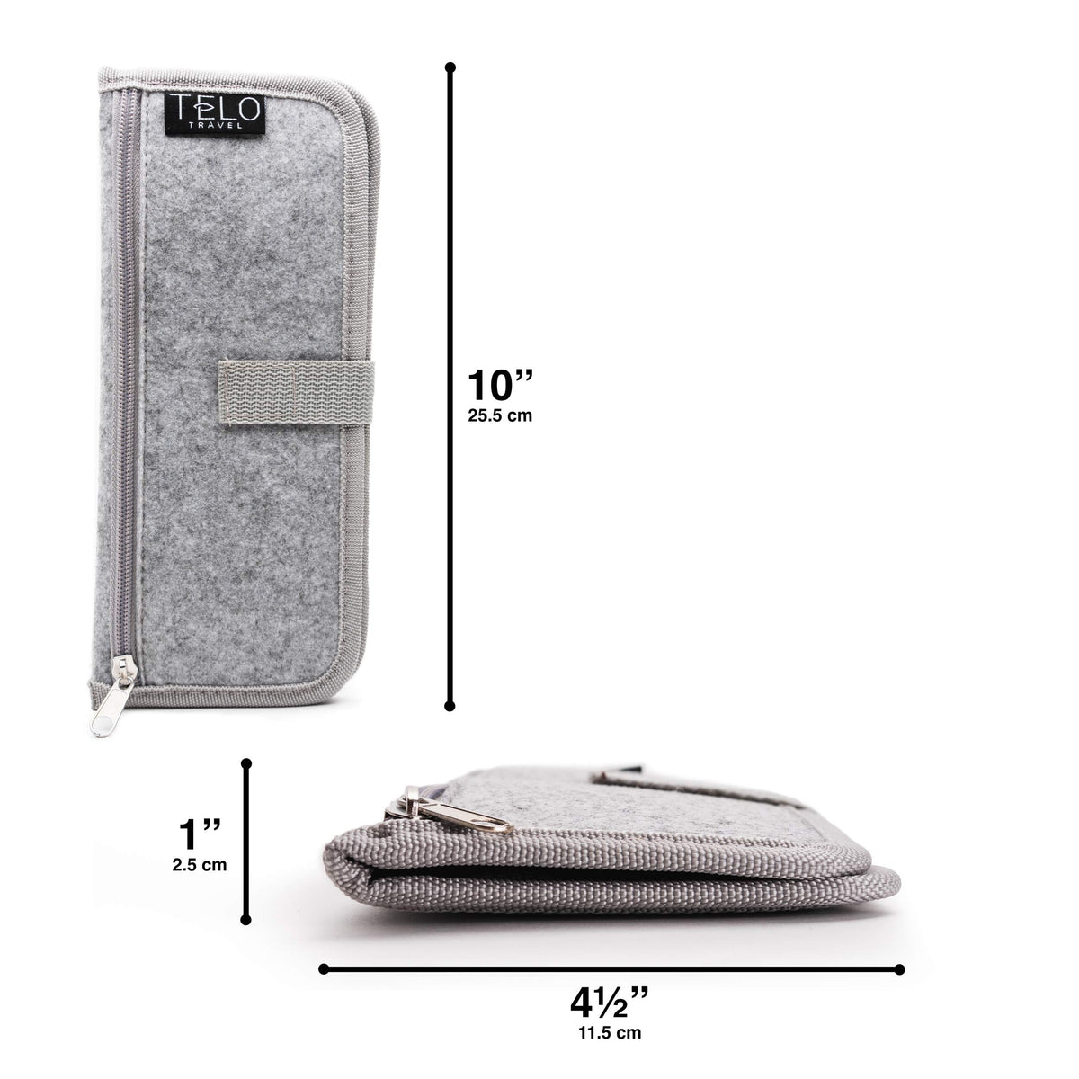 TeloTravel AM/PM Bi-Folding Pill Organizer + Supplement Case for OTC Medicine, Prescription + Vitamins - 14 Labeled Monday-Sunday Slide Lock Pouches, Grey Travel Pill Case