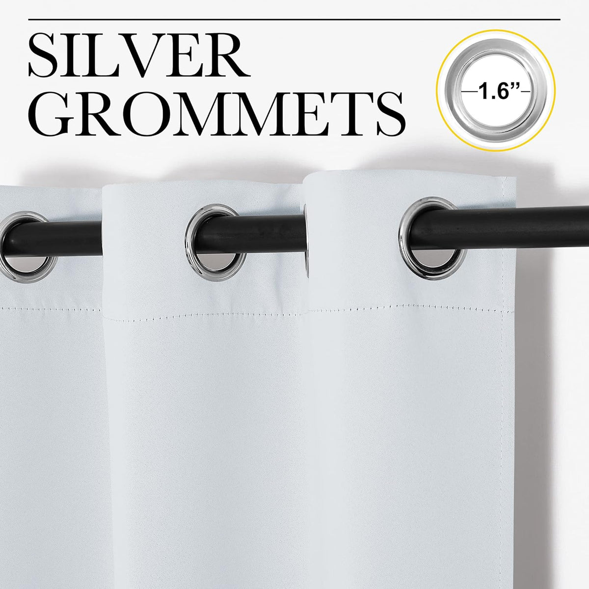 NICETOWN Room Darkening Curtains - Thermal Insulated Grommet Drapes for Bedroom | 2 Panels, 29x45, Platinum Greyish White