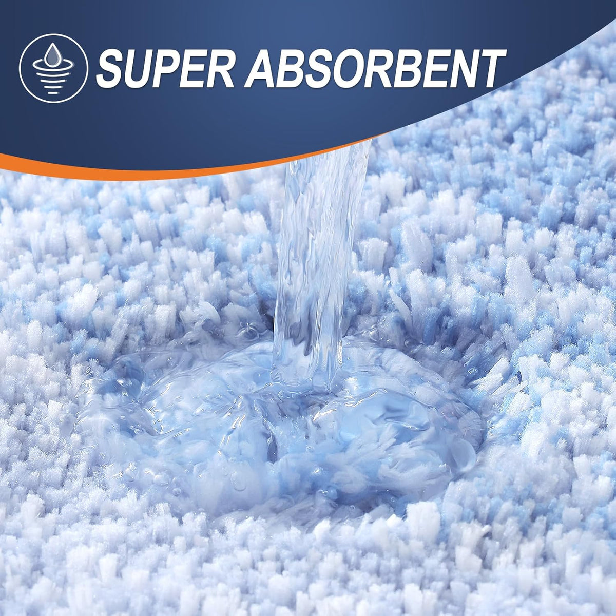 OLANLY Large Bath Rug Mat - Extra Soft Microfiber, Quick-Dry & Washable | 54x24, Light Blue