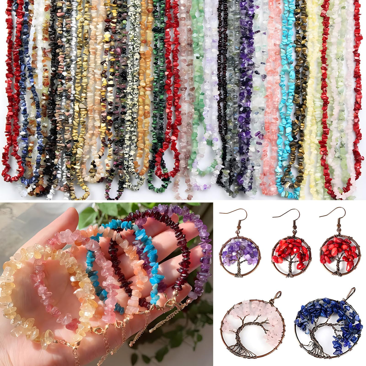 Natural Chip Stone Beads 450pcs Indian Agate Chips 5-8mm Genuine Real Irregular Healing Crystal Rocks Hole Drilled DIY Loose Gemstone Beads for Jewelry Making Bracelet Earrings Necklace Crafting