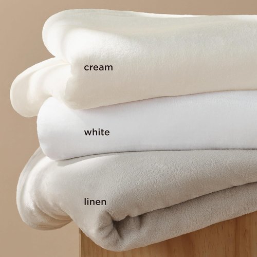 Bedsure GentleSoft Fleece Blanket - Cozy Lightweight Plush California King, Cream, 102x96 Inches