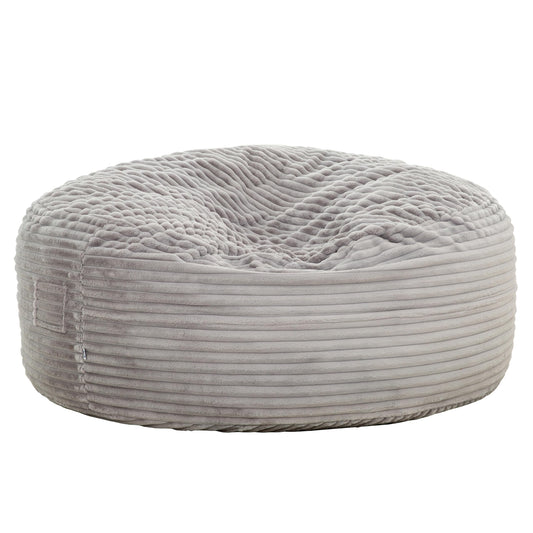 Traditional 72 in. Oversized Velour Memory Foam Bean Bag, Living Room Round Lounger Sofa Chair, Light Gray