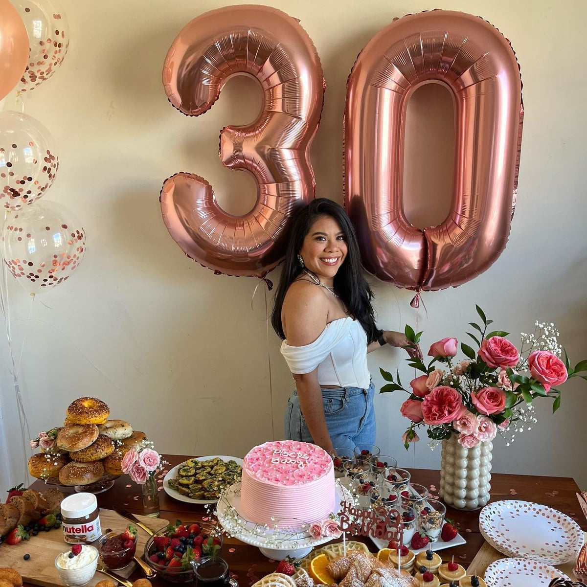 Rose Gold Number Balloons by [Brand Name] - 40 Inch 0 Balloon for Birthday Party Decorations | Perfect for All Ages