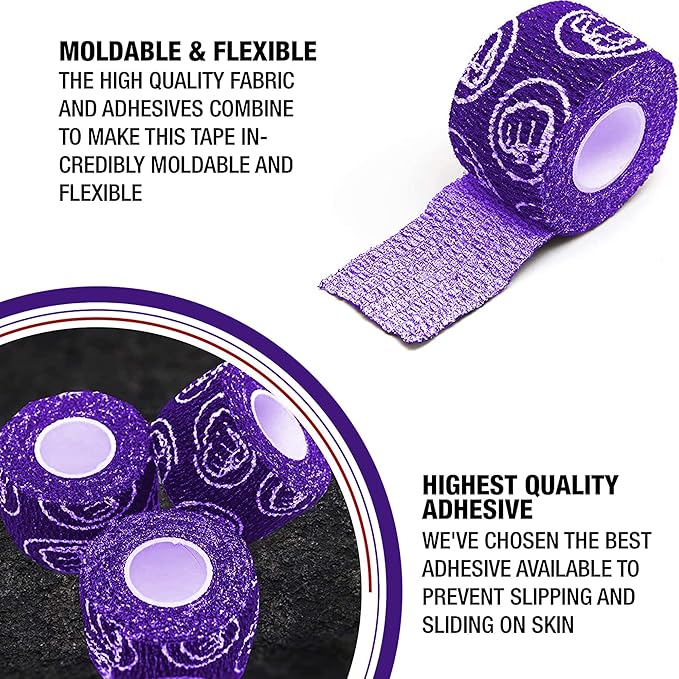 WOD Nation Flexible Hook-Grip Athletic Tape – Easy-Tear, Sweat-Proof Thumb & Finger Strips for Weightlifting