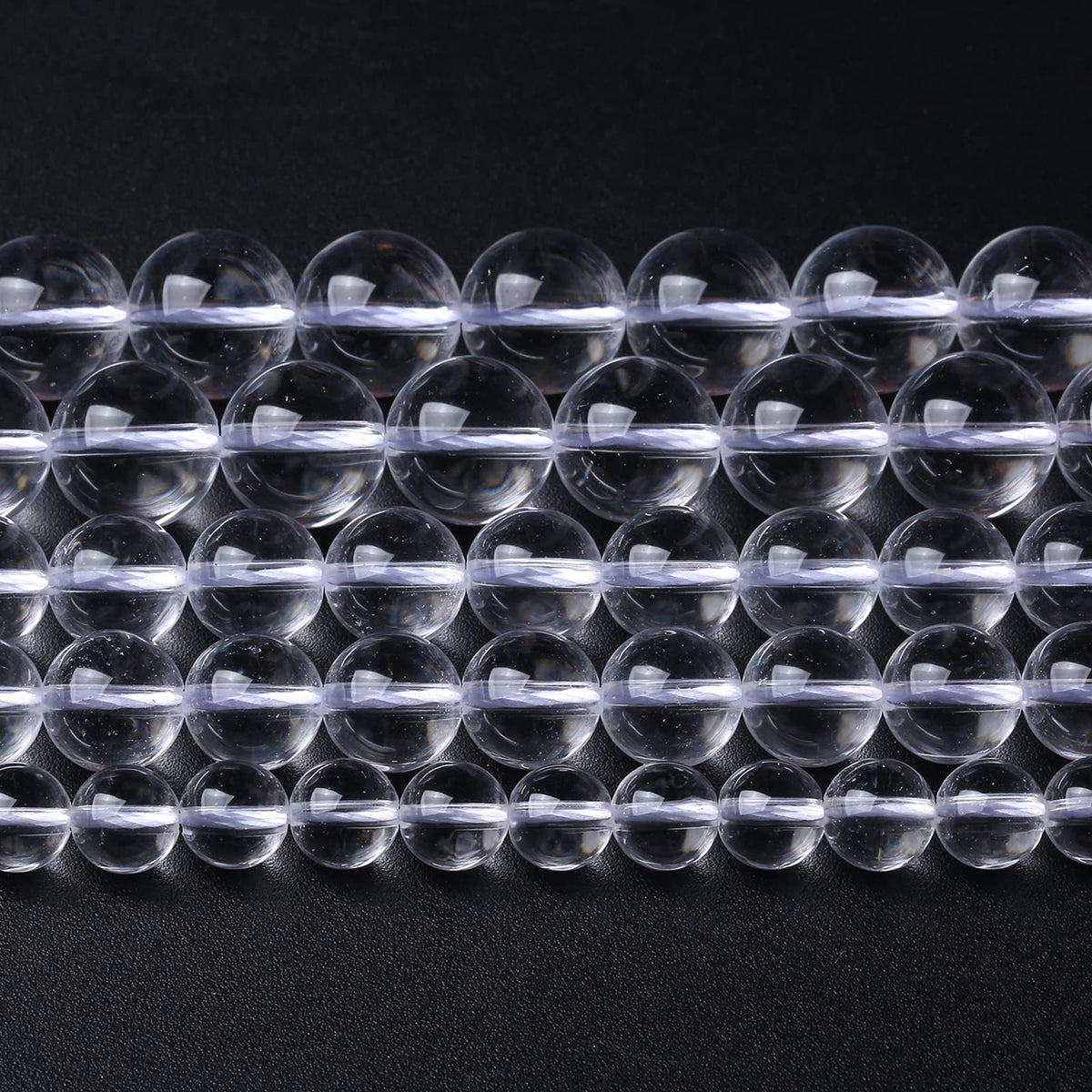 8MM 45PCS Natural Clear White Crystal Quartz Gemstone 3A Grade Round Loose Beads for Jewelry Making DIY Bracelet 1 Strand 15''