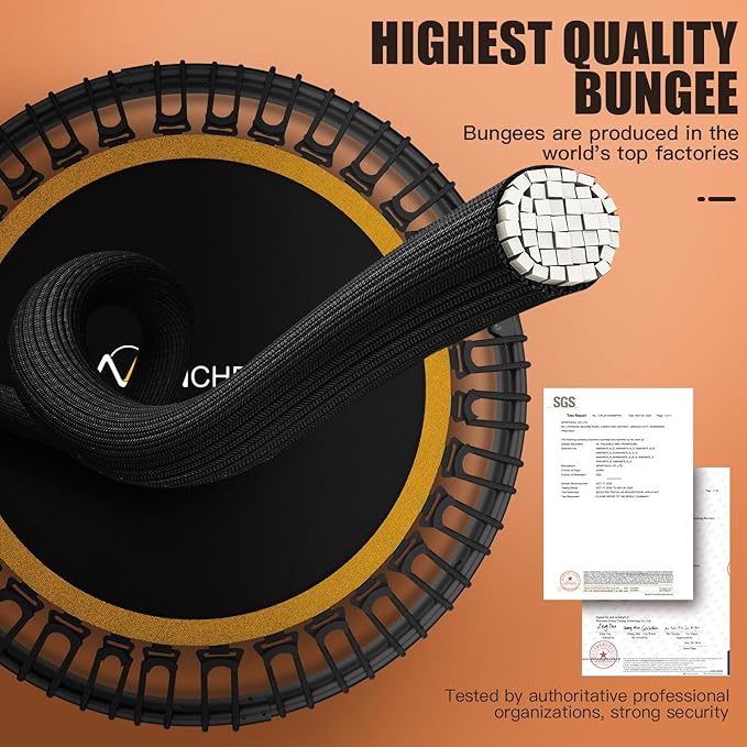 ANCHEER 40"/48" Foldable Rebounder Trampoline for Adults/Kids with Resistance Bands and Bungees, Indoor & Outdoor Mini Trampoline with Bar and Safety Padding - Max Load 450lbs/550lbs