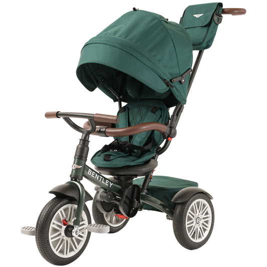 Bentley 6-in-1 Baby Stroller & Toddler Tricycle – Officially Licensed Luxury Kids Bike, Convertible Travel Strollers & Kid Trike with Air Wheels, Canopy & Safety Features (6m-5y+ | Spruce Green)