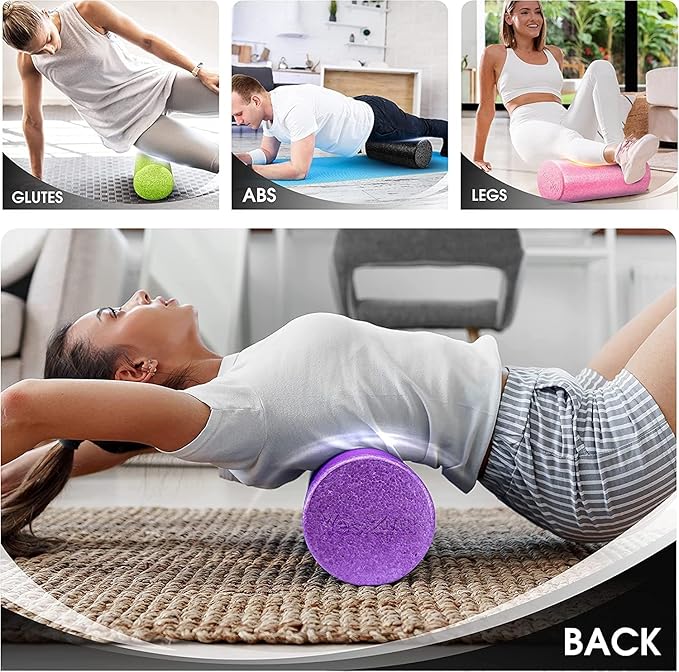 Yes4All High-Density EPP Round Back Roller Foam, Exercise Foam Roller for Yoga, Pilates & Stretching - 12, 18, 24, 36 inch