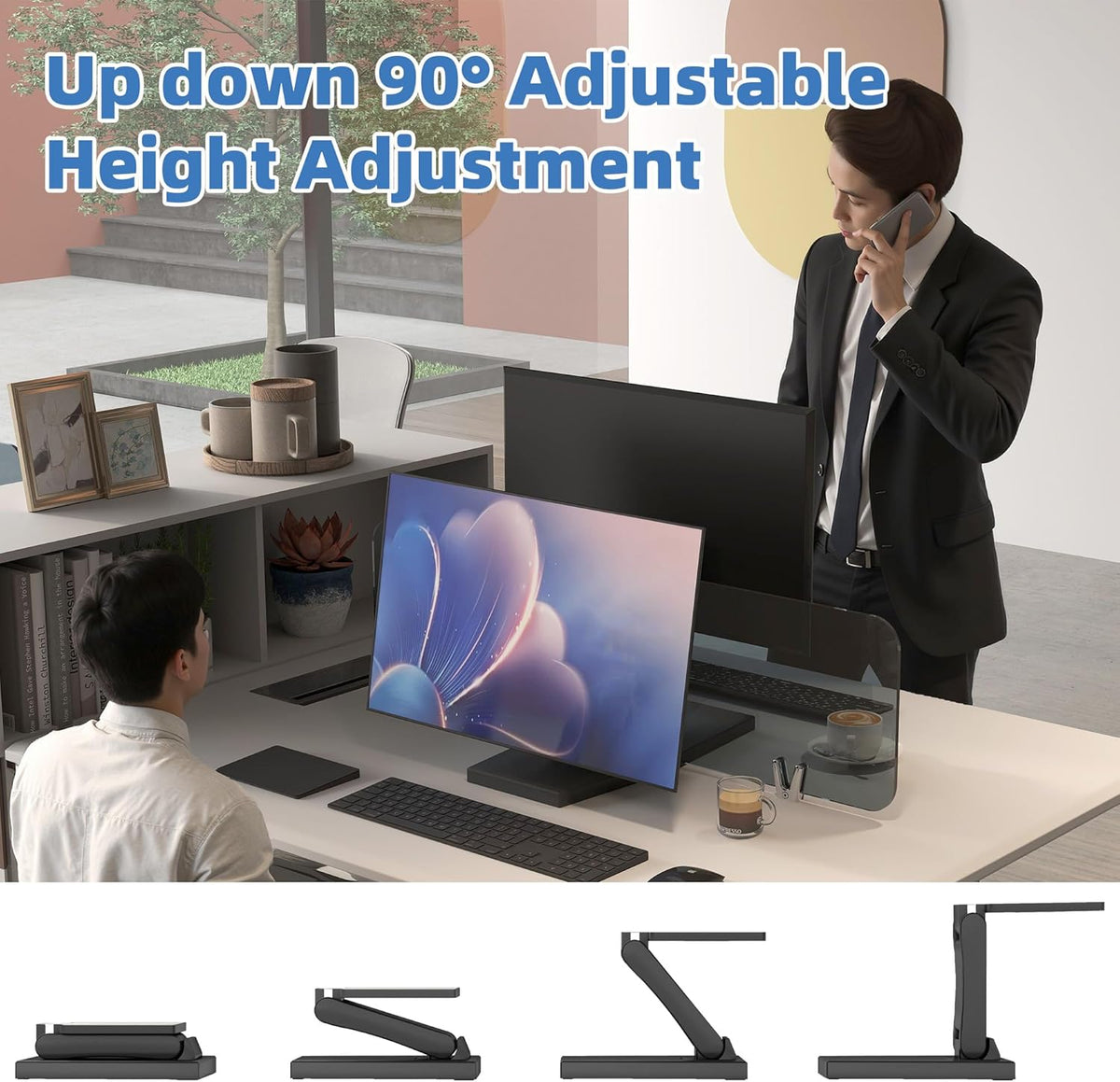 yeshine 75x75mm&100x100mm Adjustable Metal Folding Monitor Bracket for Touch Screen Desk Mount with VESA Hole All
