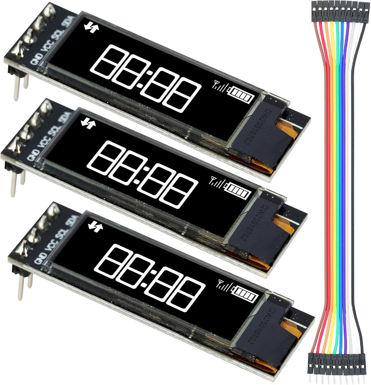 MTDELE 3Pcs 0.91 Inch 3.3V-5V 4Pin OLED Display IIC DC White OLED Screen Module Compatible with for Arduino Raspberry