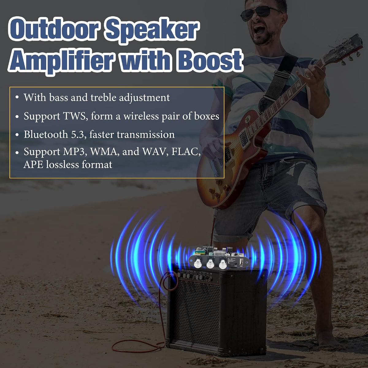 Qoroos 1PC ZK-1001U 100W 9-24V, Mono Amplifier Board with TWS, Mini Audio Amp with Boost Power Output, Vehicle