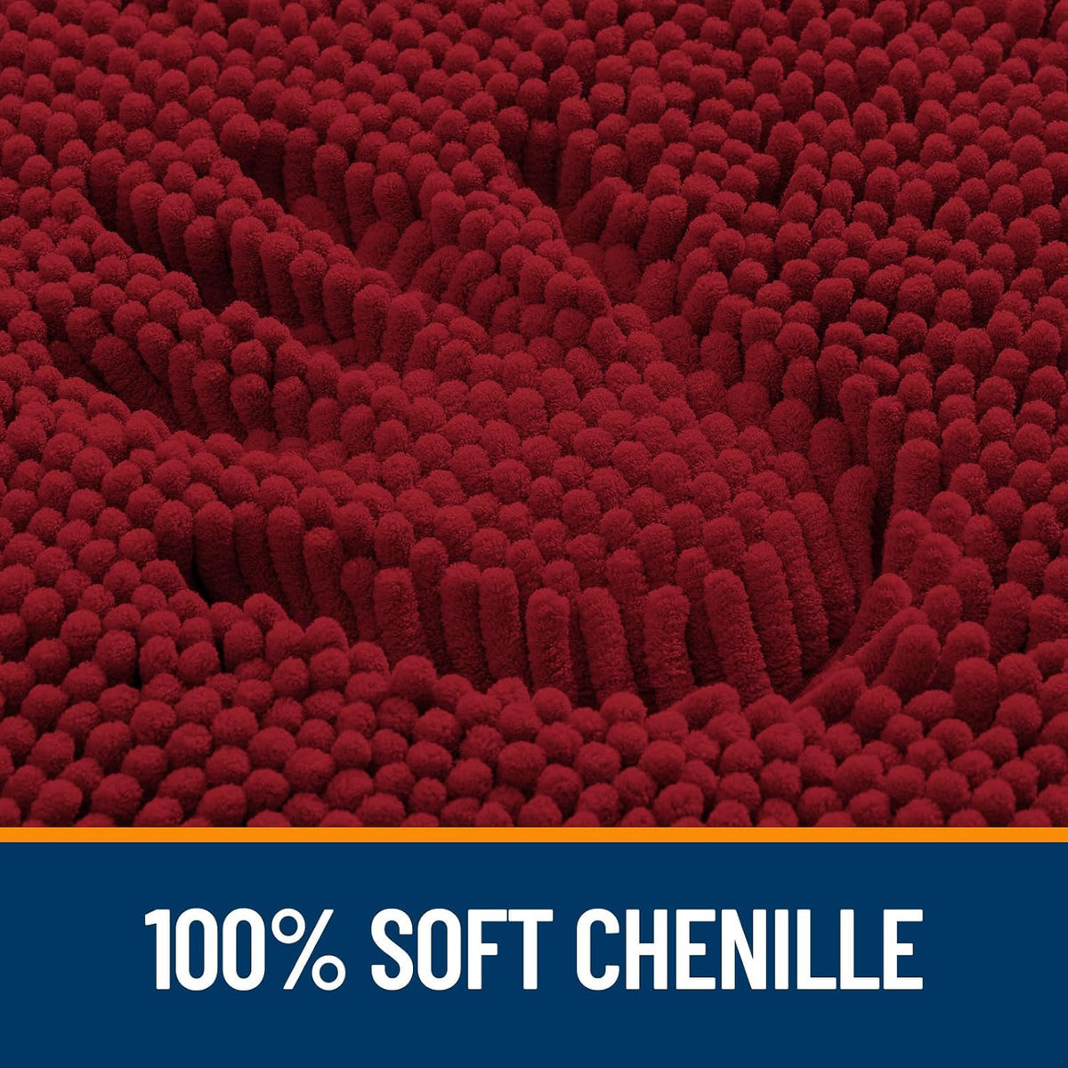 OLANLY Bathroom Rugs - Extra Soft Absorbent Chenille Bath Mats | Quick Dry, Machine Washable, 30x20, Red