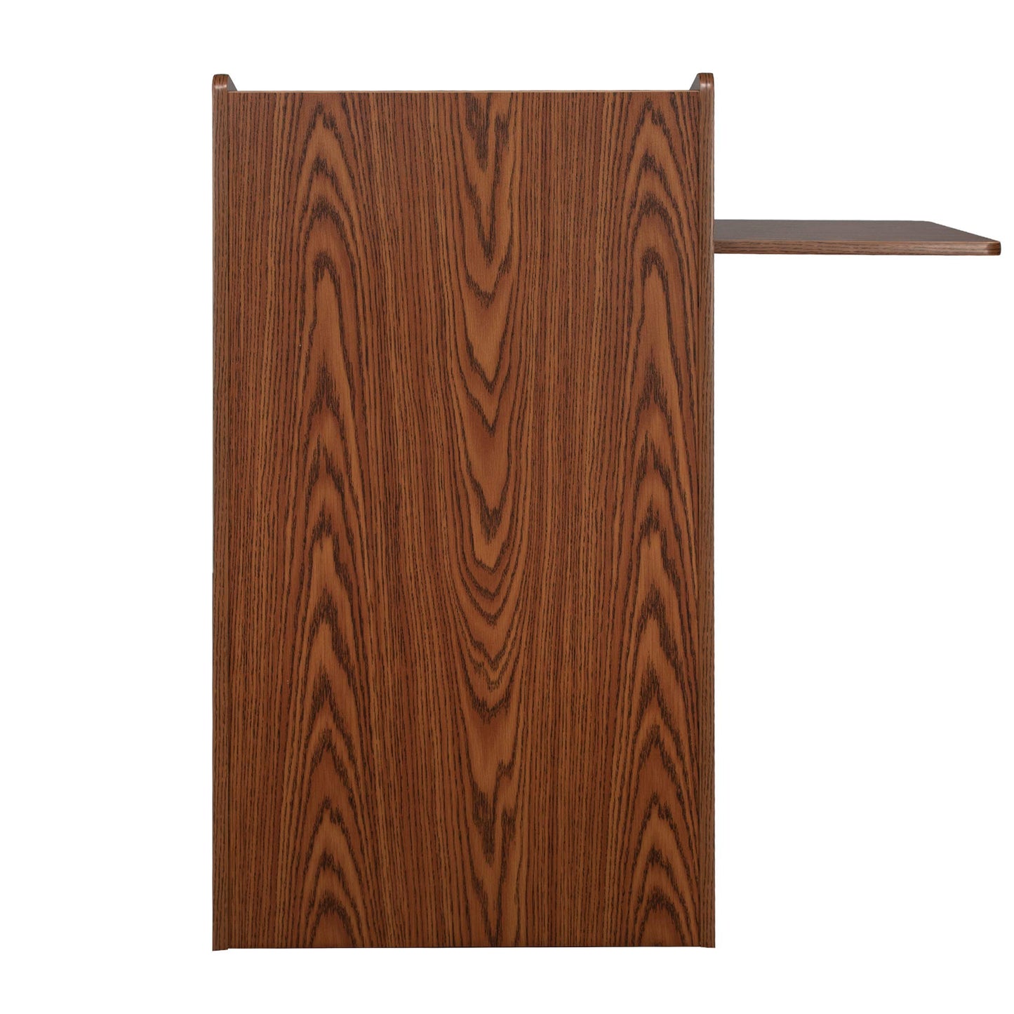 OEF Furnishings CoreCommand Series Mobile Lectern with Side Shelf (Medium Oak)