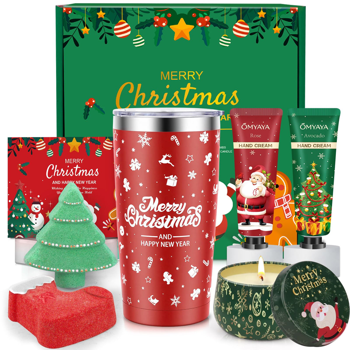 Christmas Gifts Set for Women - Ideas Relaxing Spa Gift Christmas Basket Gift Set for Women, Bath and Body Gift Set, Secret Santa Gifts for Her, Mom, Coworker, Teacher, Nurse