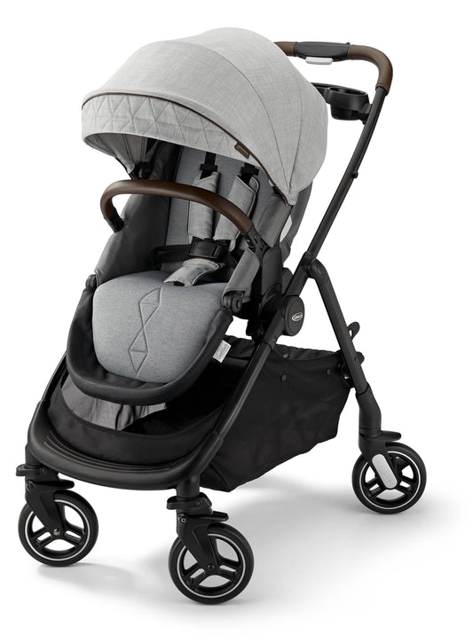 Graco® Premier Modes Merge Stroller with EZ Spin Wheels for 360 Rotation, 3 Modes: Infant Car Seat Carrier, Carry Cot, to Toddler Stroller, Reversible Baby Stroller Seat, Midtown