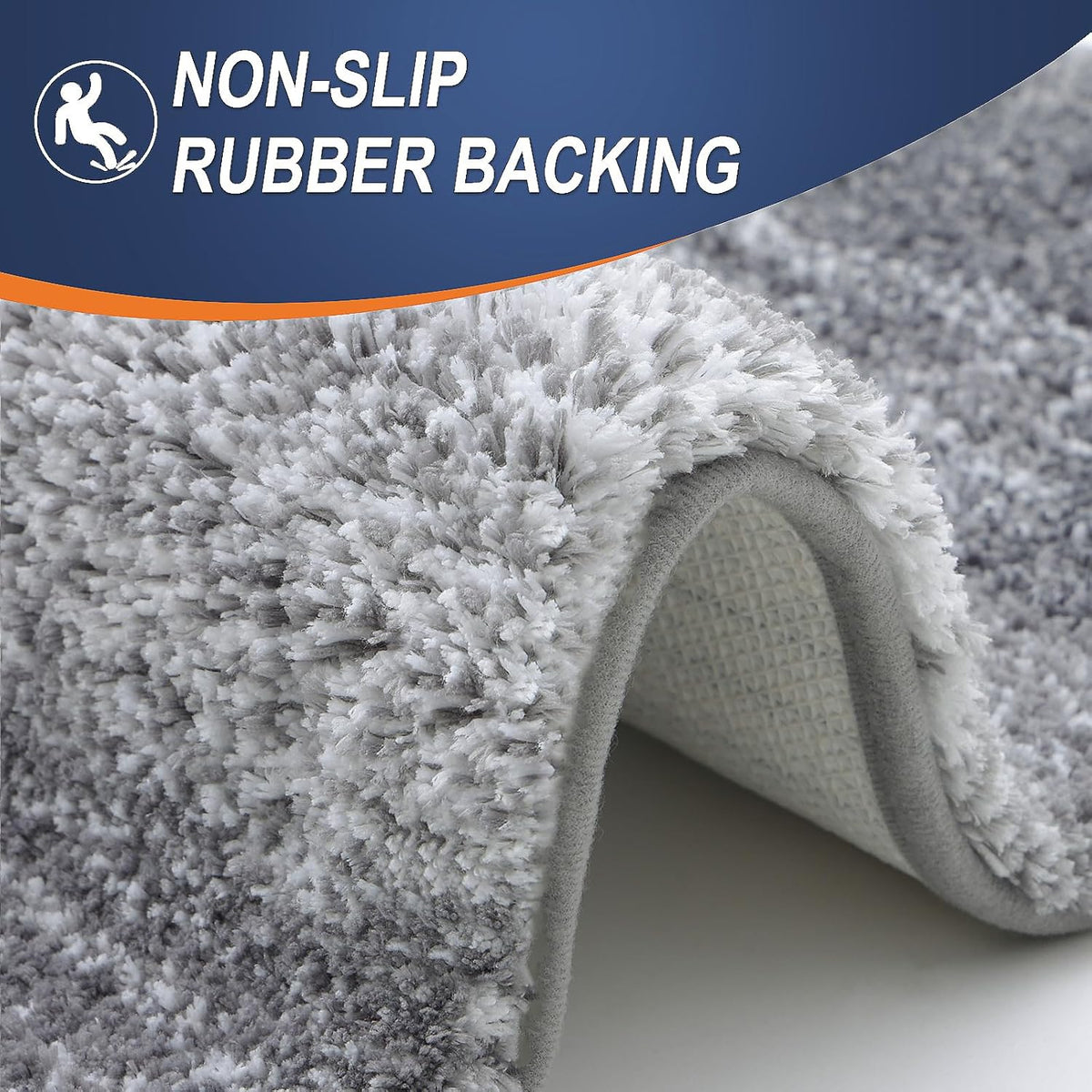 OLANLY Large Bathroom Rugs - Extra Soft Microfiber Mat 59x35 | Quick Dry & Machine Washable, Grey