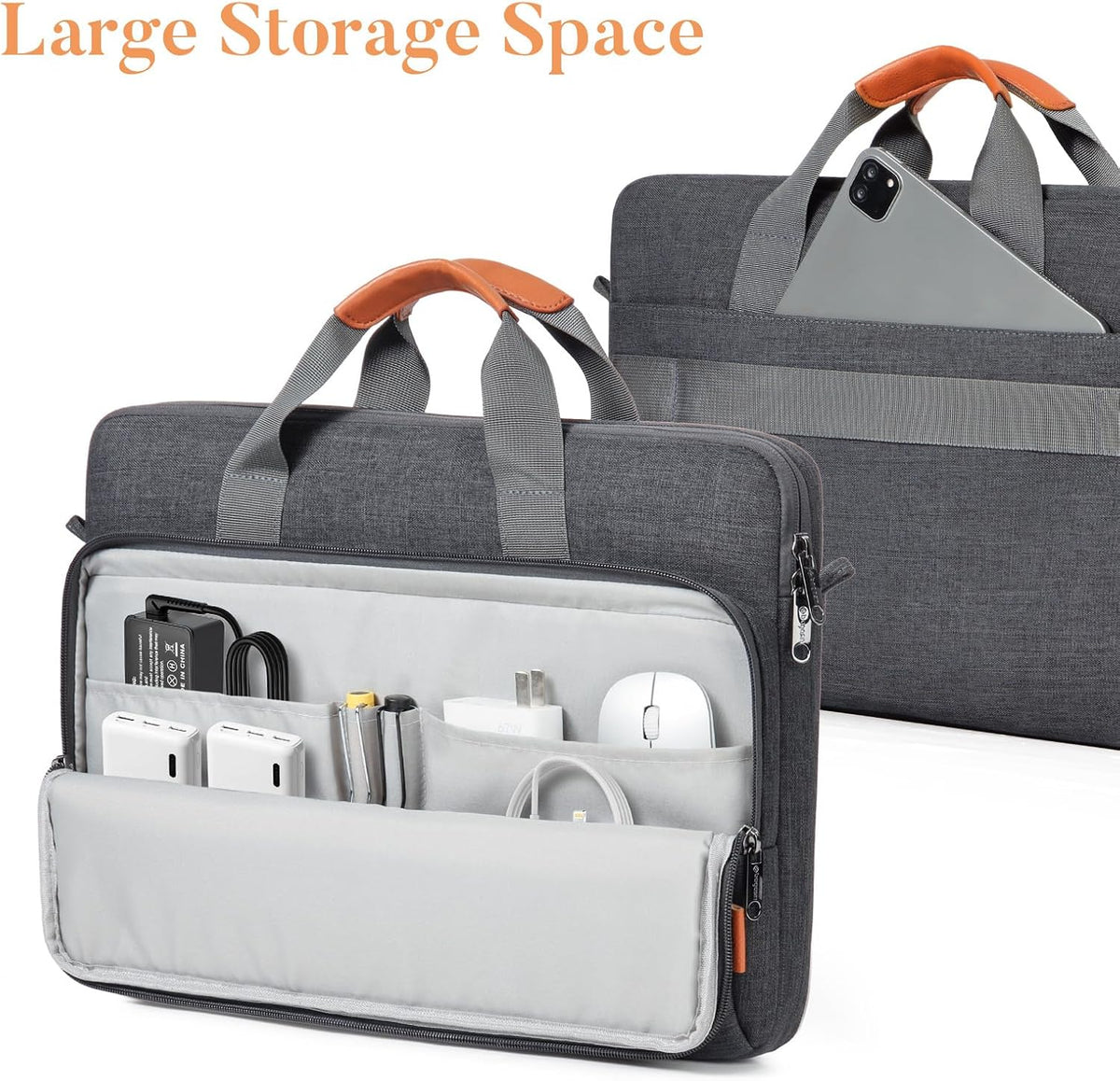 bagasin 15 15.6 16 inch Laptop Computer PC Shoulder Bag Carrying Case, Water-Repellent Fabric Briefcase, Lightweight