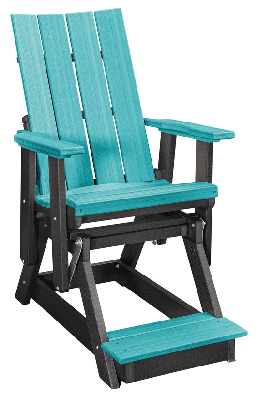 American Furniture Classics Model 416ARB Brandon Balcony Glider in Aruba Blue on a Black Base