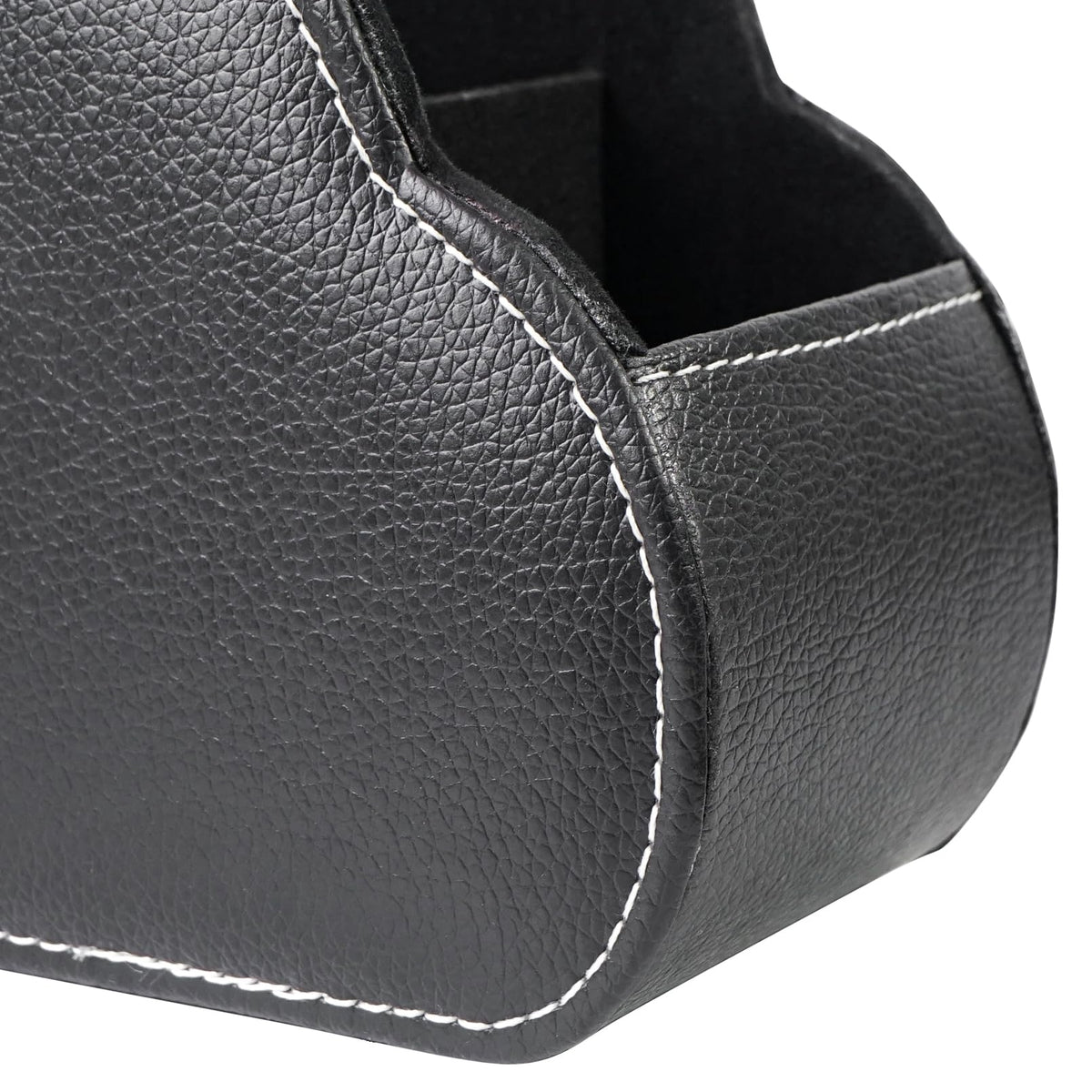 DreamsEden PU Leather Desk Organizer, Remote Control Holder Pen Pencil Cup Box Decorative Tabletop Storage Caddy for Home Office Accessories, 5 Slots