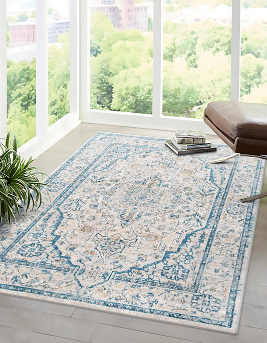 Unique Loom Lola Collection Area Rug - Traditional (10' x 12' 4" Rectangle, Light Gray/Ivory)