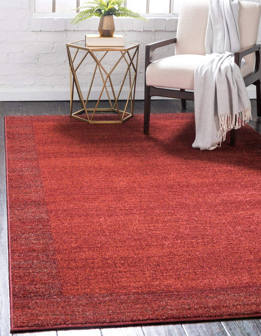 Unique Loom Del Mar Collection Area Rug - Abigail (10' x 13' Rectangle, Terracotta/ Red)
