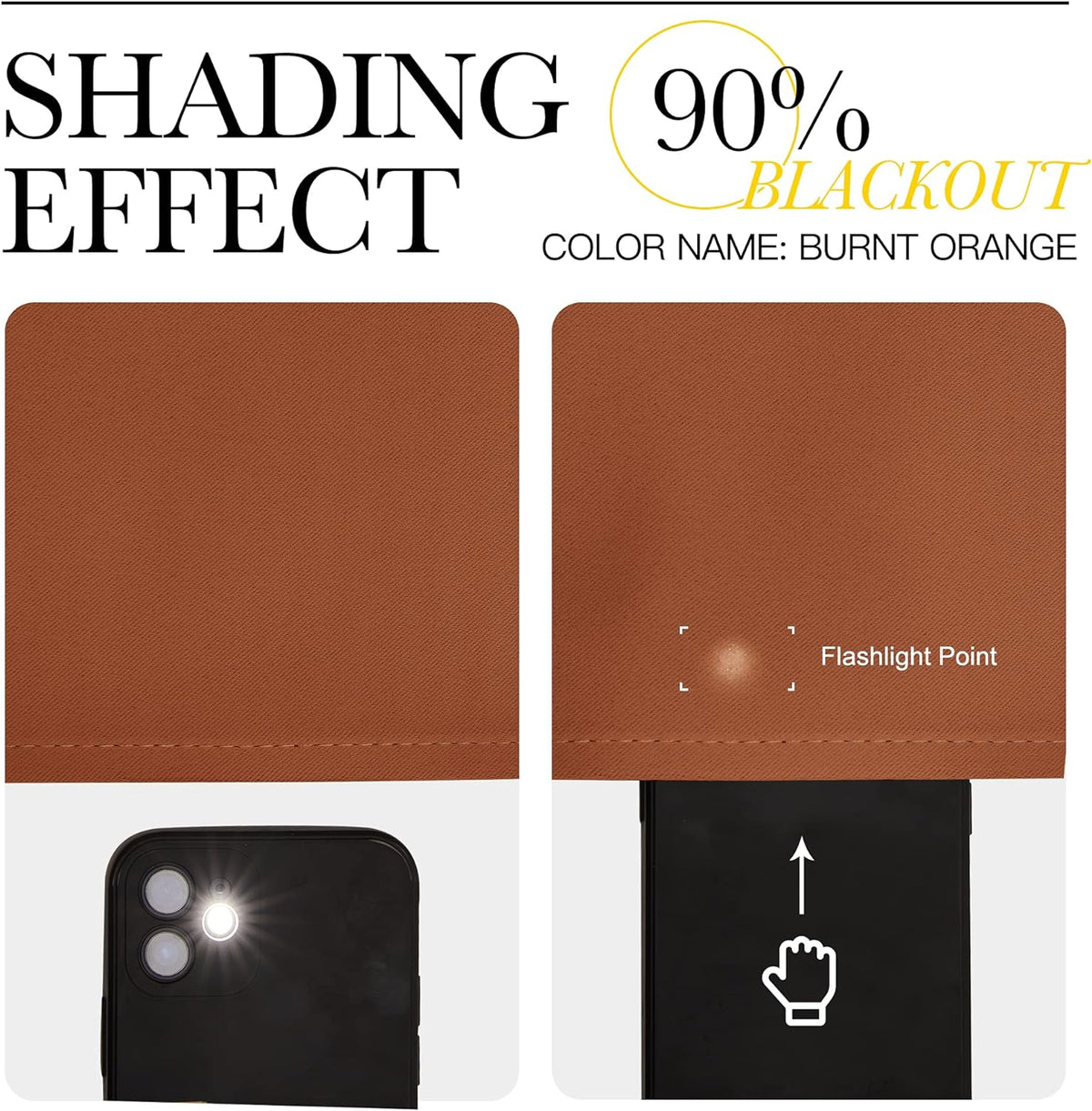 NICETOWN Room Darkening Drapes - Light Blocking Curtain Panels for Nursery | Soft Fabric, Burnt Orange, 42" x 95" (1 Pair)