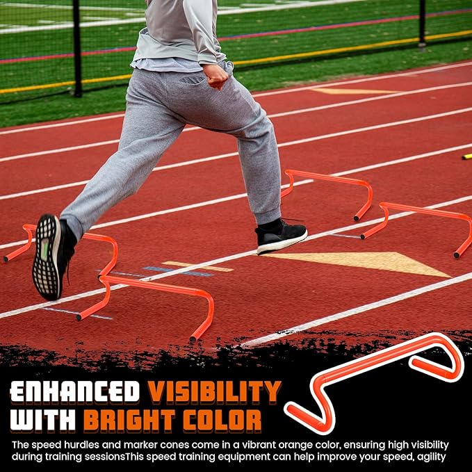 5 Pcs Speed Agility Training Hurdles Detachable Durable Equipment Plyometric and All Purpose Speed Training Hurdle Equipment for Athletes Soccer Basketball